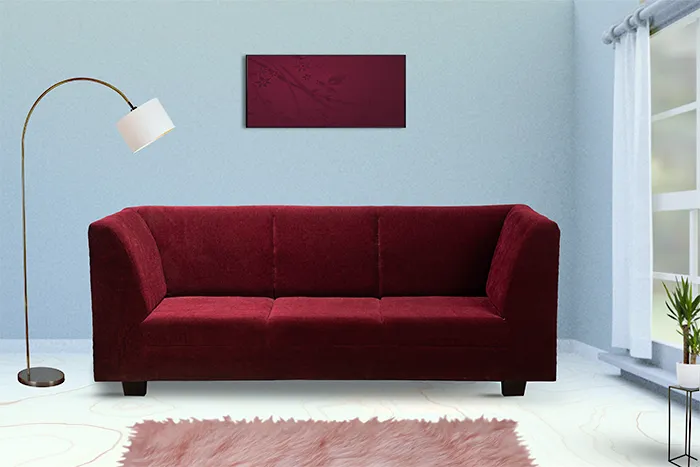 TR Claret Three Seater Sofa